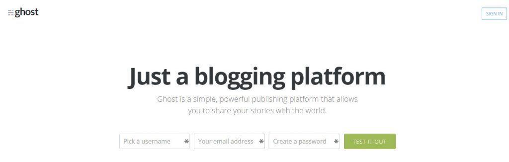 Các trang viết blog miễn phí: Ghost