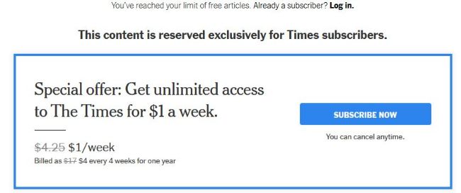 Metered Paywall