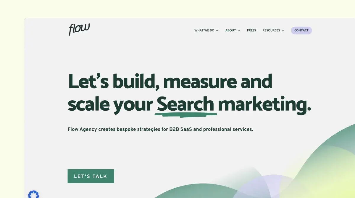 Homepage of Flow Agency